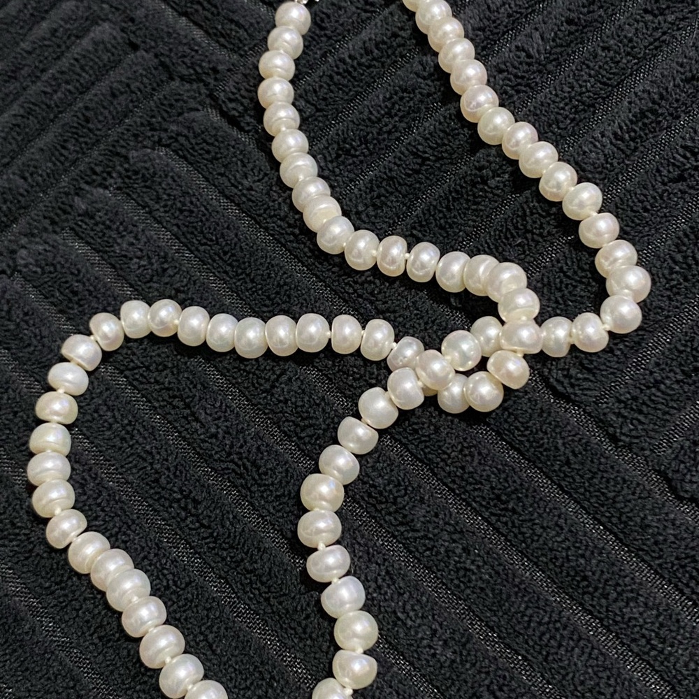 Genuine Baroque White Pearl Necklace